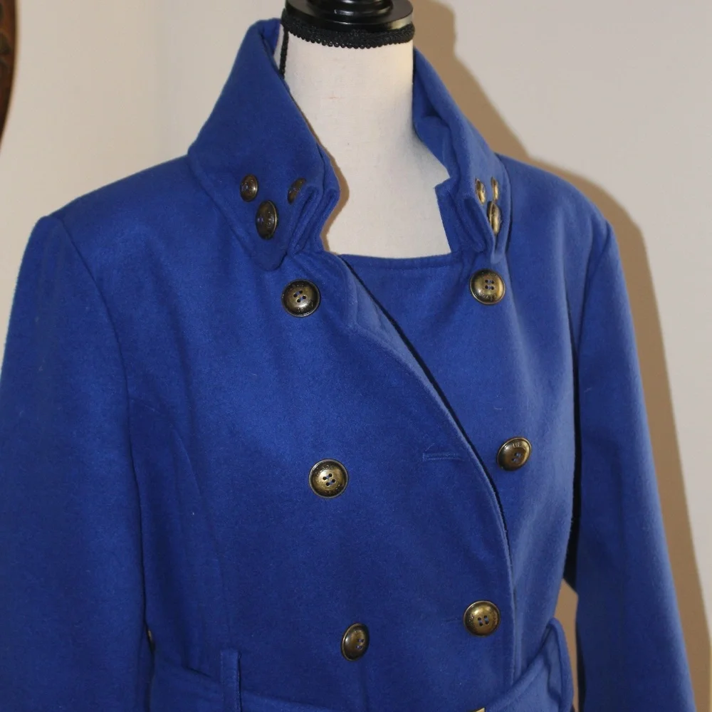 Black Rivet Blue Double-Breasted Jacket - Picture 2 of 12